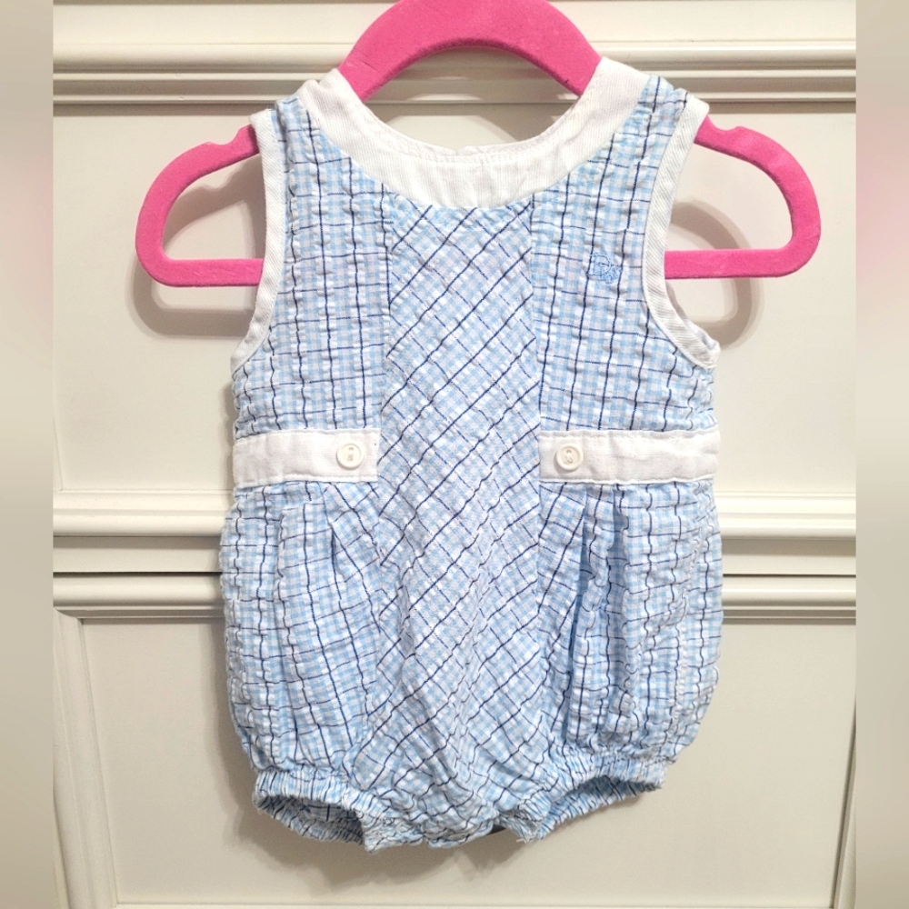 Baby Dior Blue Sleeveless Bubble Suit
